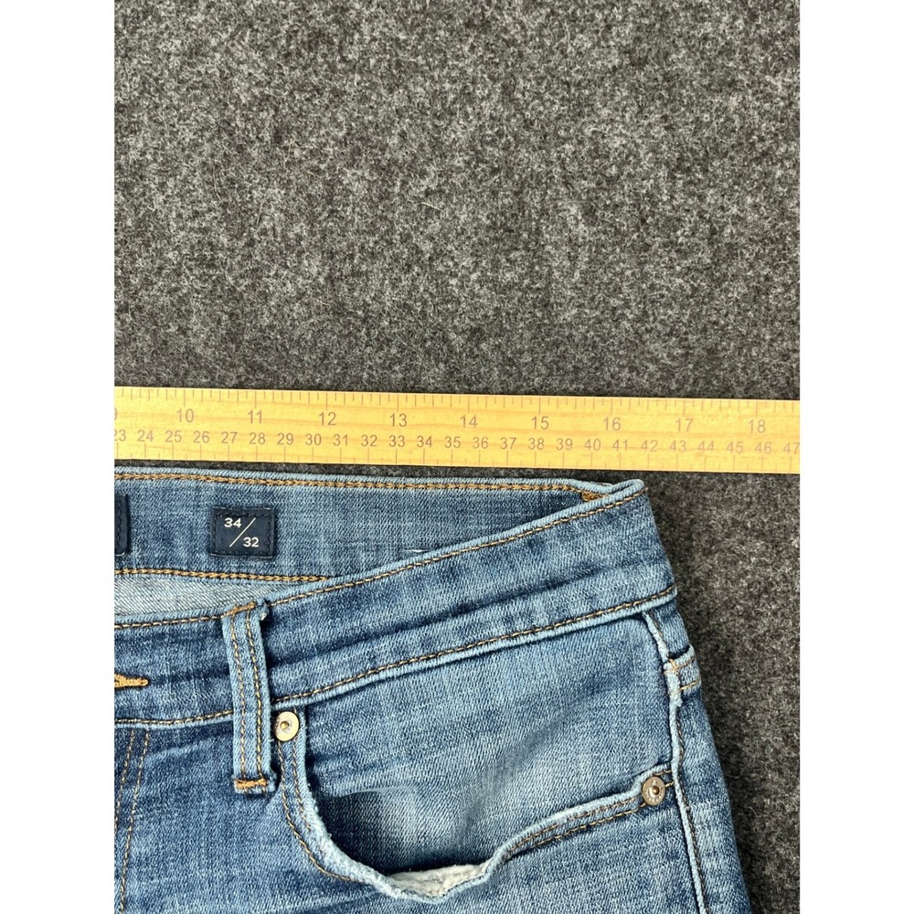 Lucky Brand 221 Straight Leg Jeans Mens 34x32 Medium Wash Blue Denim Y2K Fade - Picture 6 of 12